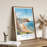 Sidmouth Travel Print, Travel Poster of Sidmouth, England, Devon Art, Sidmouth Art Lovers Gift, Wall Art Print NQ Media Designs