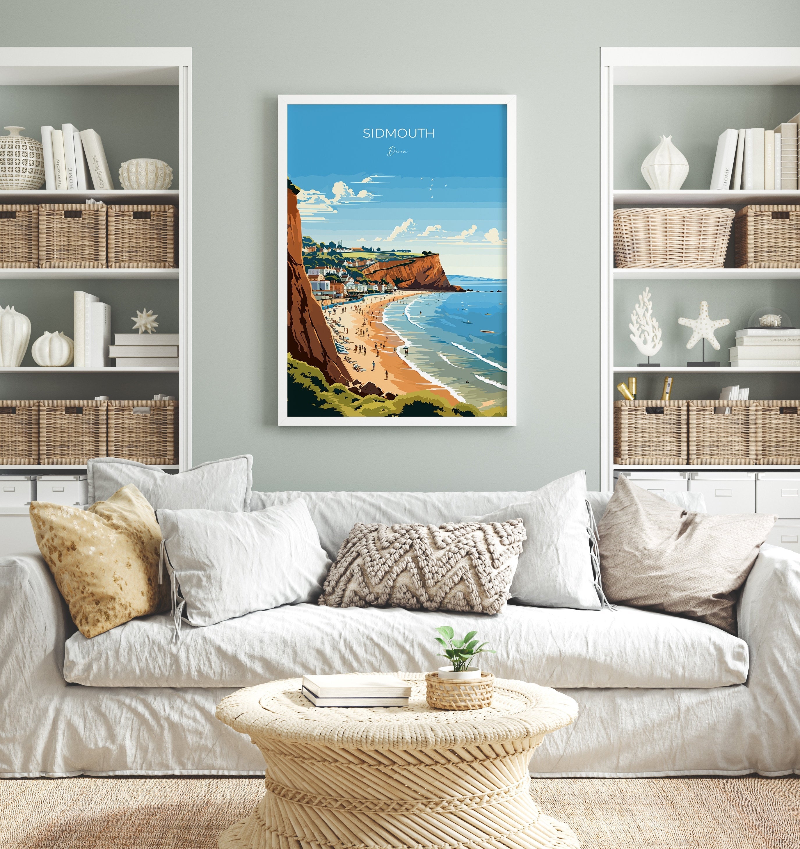 Sidmouth Travel Poster, Travel Print of Sidmouth, England, Devon Art, Sidmouth Art Lovers Gift, Wall Art Print NQ Media Designs