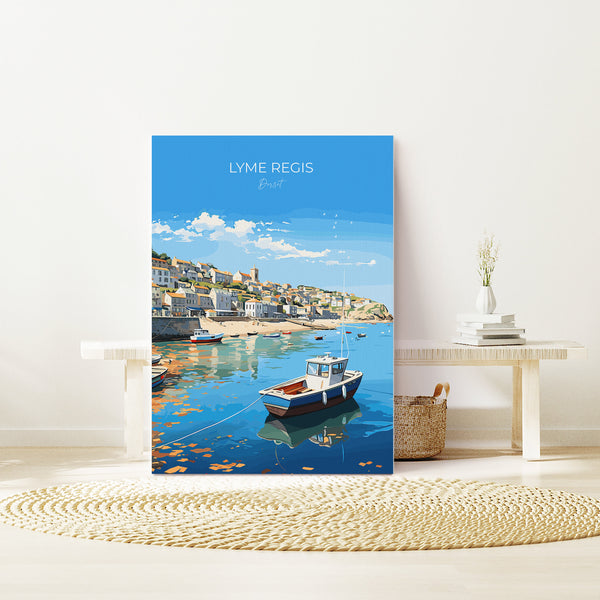 Lyme Regis Travel Poster, Travel Print of Lyme Regis, England, Dorset Art, Lyme Regis Art Lovers Gift, Wall Art Print
