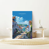 Lyme Regis Travel Poster, Travel Print of Lyme Regis, England, Dorset Art, Lyme Regis Art Lovers Gift, Wall Art Print NQ Media Designs