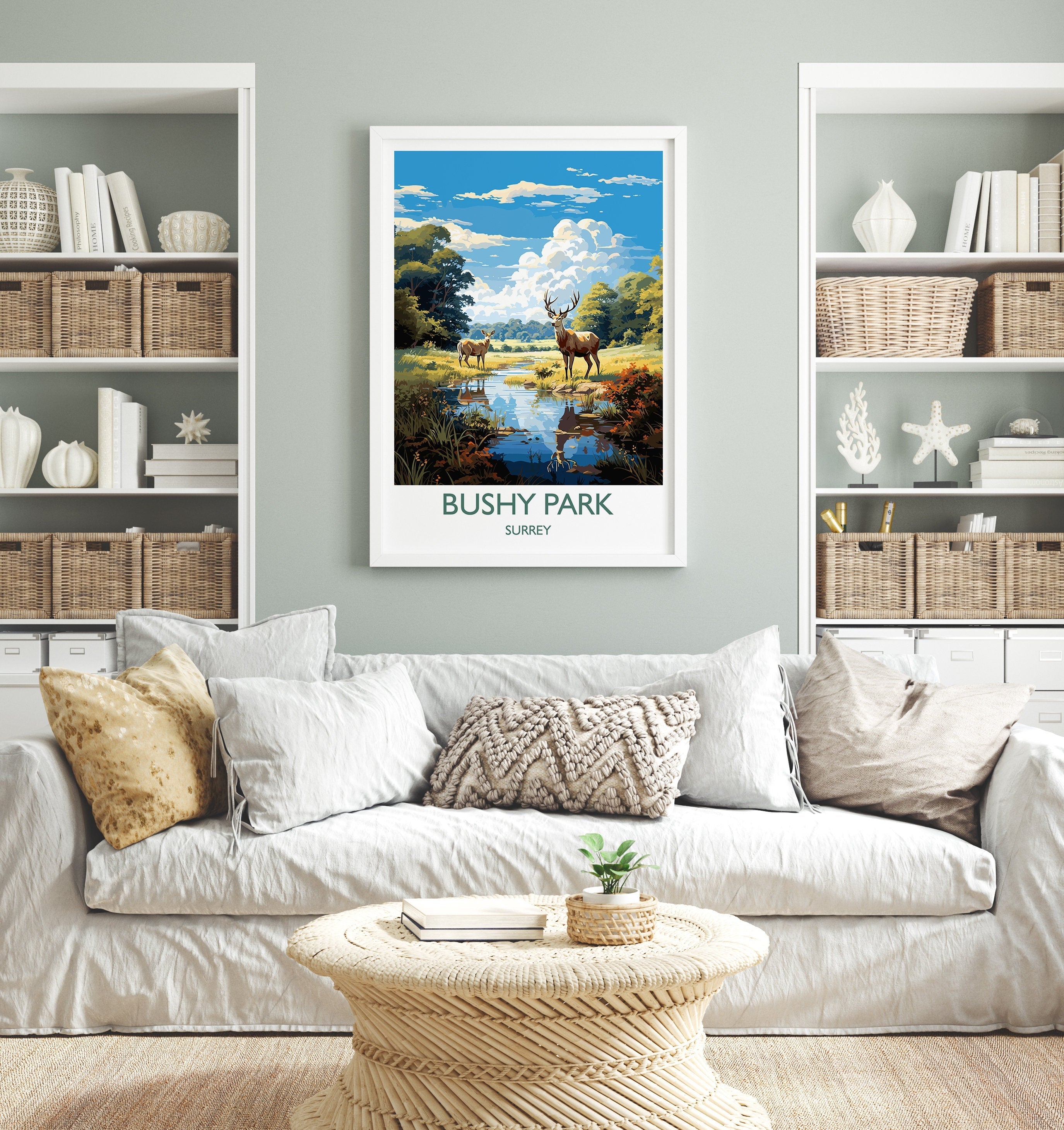Bushy Park Travel Print, Travel Poster of Bushy Park, Surrey, London,England, London Art Lovers Gift, Wall Art Print NQ Media Designs