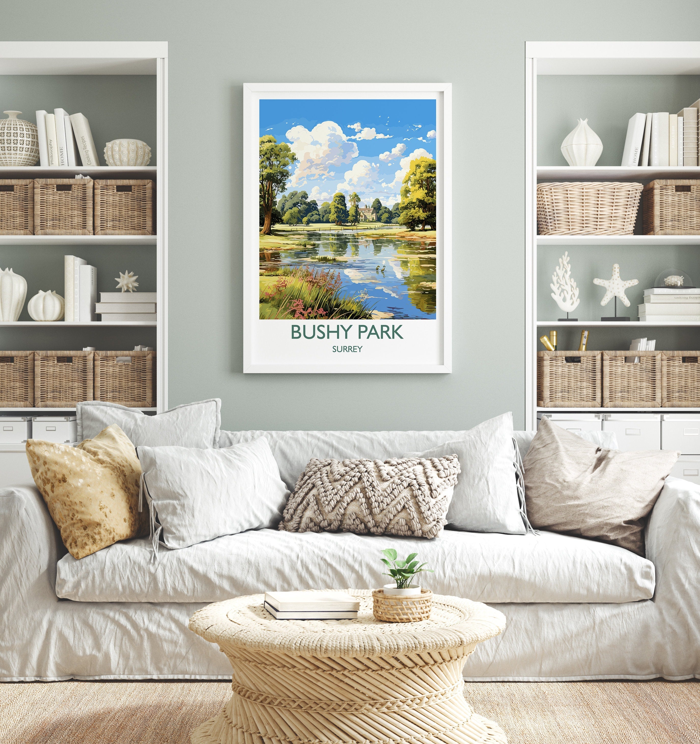 Bushy Park Travel Print, Travel Poster of Bushy Park, Surrey, London,England, London Art Lovers Gift, Wall Art Print NQ Media Designs