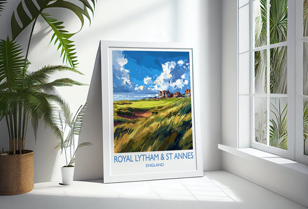 Royal Lytham & St Annes Travel Print, Travel Poster of Royal Lytham Golf Course, Royal Lytham Art Lovers Gift, Birthday Gift