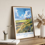 Royal Lytham & St Annes Travel Print, Travel Poster of Royal Lytham Golf Course, Royal Lytham Art Lovers Gift, Birthday Gift NQ Media Designs