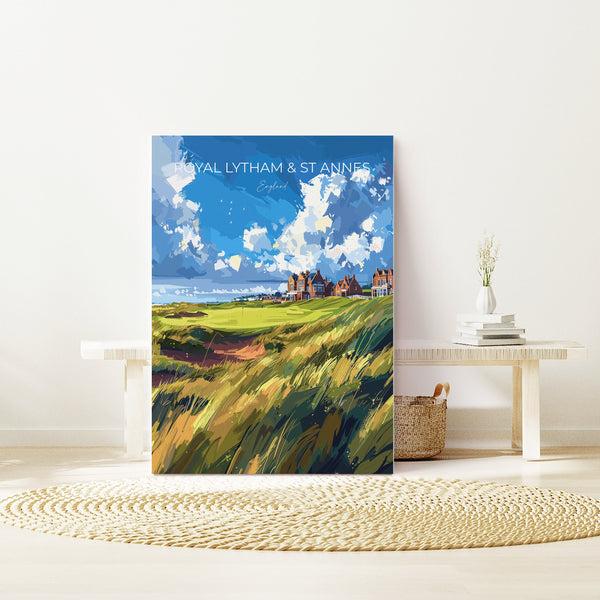 Royal Lytham & St Annes Travel Poster, Travel Print of Royal Lytham Golf Course, Royal Lytham Art Lovers Gift, Birthday Gift