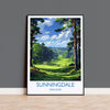 Sunningdale Travel Print, Travel Poster of Sunningdale Golf Course, Sunningdale Art Lovers Gift, Berkshire, Birthday Gift NQ Media Designs