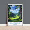 Sunningdale Travel Print, Travel Poster of Sunningdale Golf Course, Sunningdale Art Lovers Gift, Berkshire, Birthday Gift