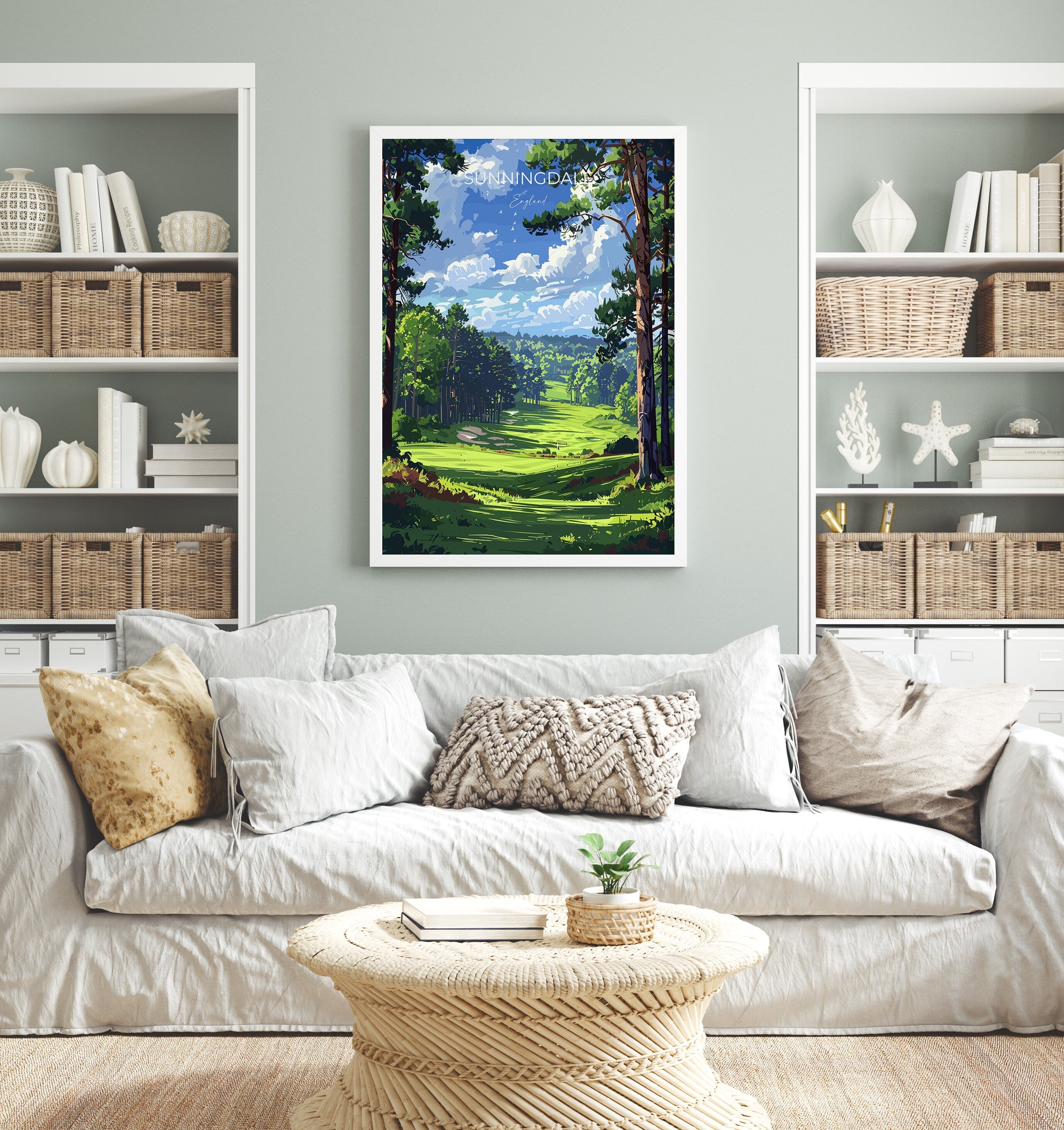 Sunningdale Travel Poster, Travel Print of Sunningdale Golf Course, Sunningdale Art Lovers Gift, Berkshire, Birthday Gift NQ Media Designs