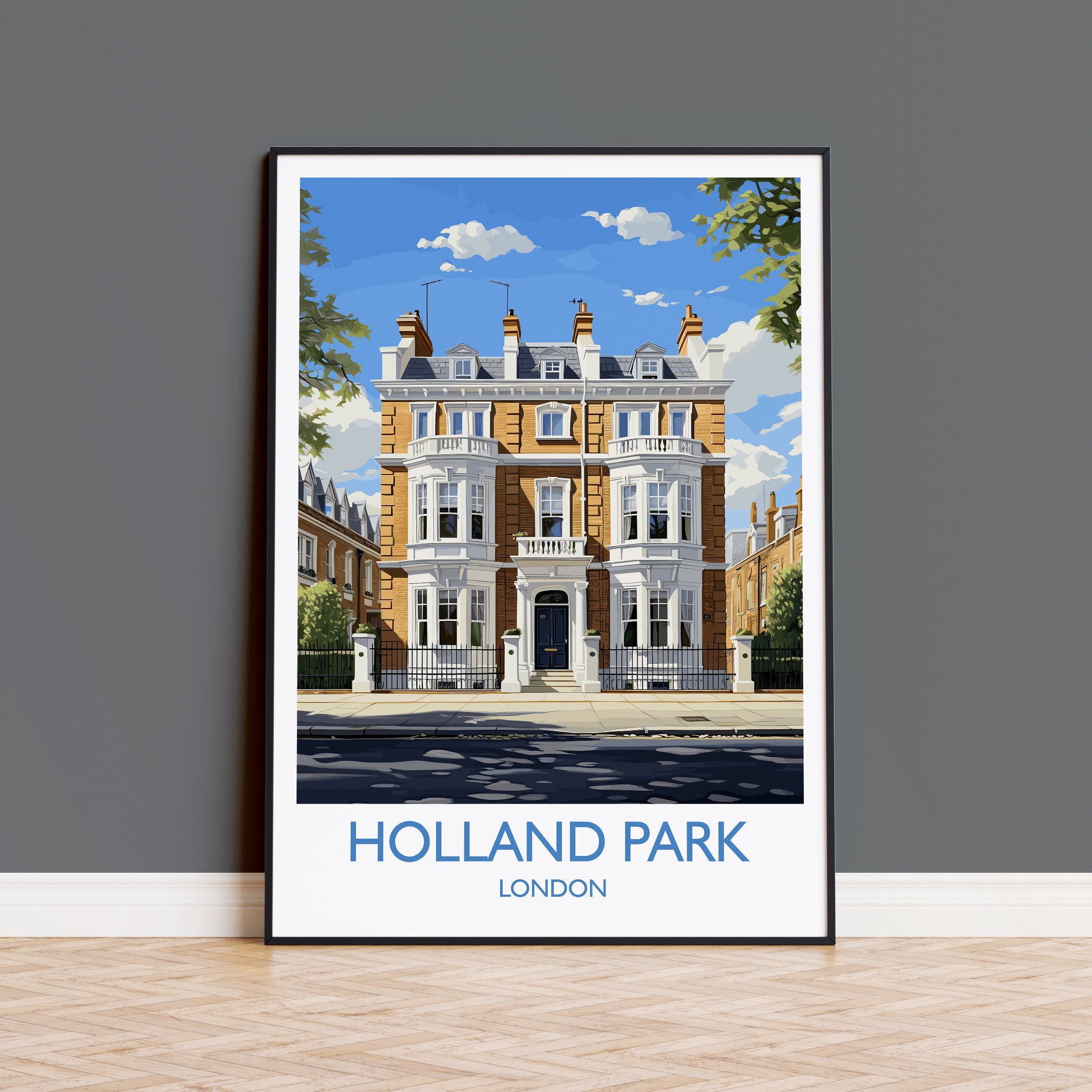 Holland Park Travel Print, Travel Poster of Holland Park, London,England, London Art Lovers Gift, Wall Art Print NQ Media Designs