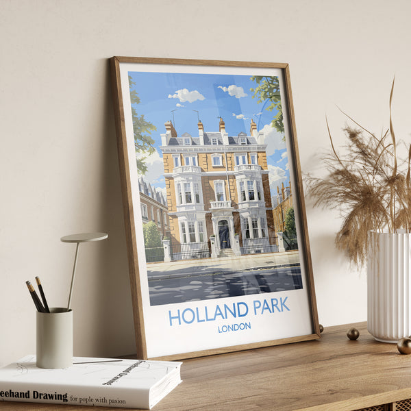 Holland Park Travel Print, Travel Poster of Holland Park, London,England, London Art Lovers Gift, Wall Art Print