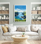Boscastle Travel Poster, Travel Print of Boscastle, England, Cornwall Art, Boscastle Art Lovers Gift, Wall Art Print NQ Media Designs