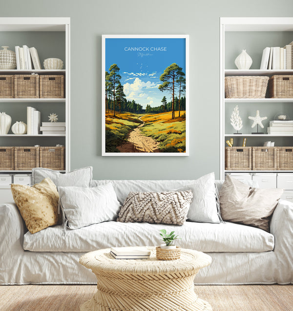 Cannock Chase Travel Print, Travel Poster of Cannock Chase, England, Staffordshire Art, Cannock Chase Art Lovers Gift, Wall Art Print