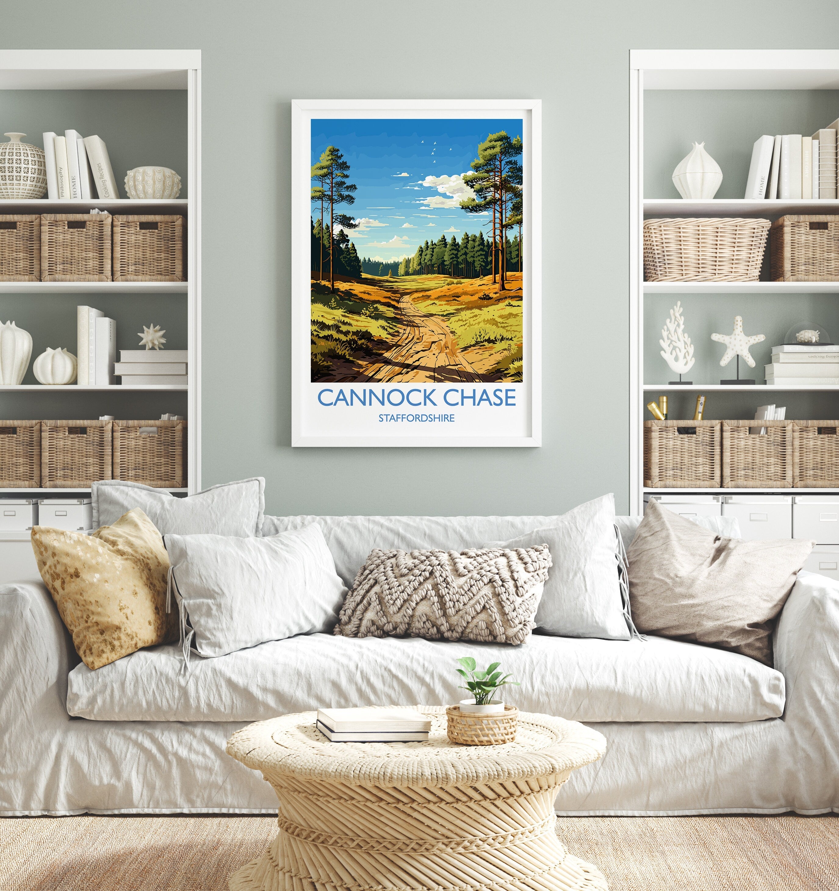 Cannock Chase Travel Poster, Travel Print of Cannock Chase, England, Staffordshire Art, Cannock Chase Art Lovers Gift, Wall Art Print NQ Media Designs