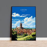 Ludlow Travel Poster, Travel Print of Ludlow, England, Shropshire Art, Ludlow Art Lovers Gift, Wall Art Print NQ Media Designs