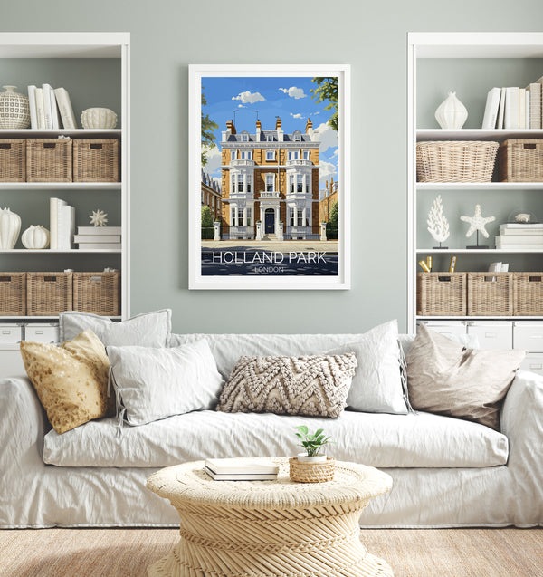 Holland Park Travel Print, Travel Poster of Holland Park, London,England, London Art Lovers Gift, Wall Art Print