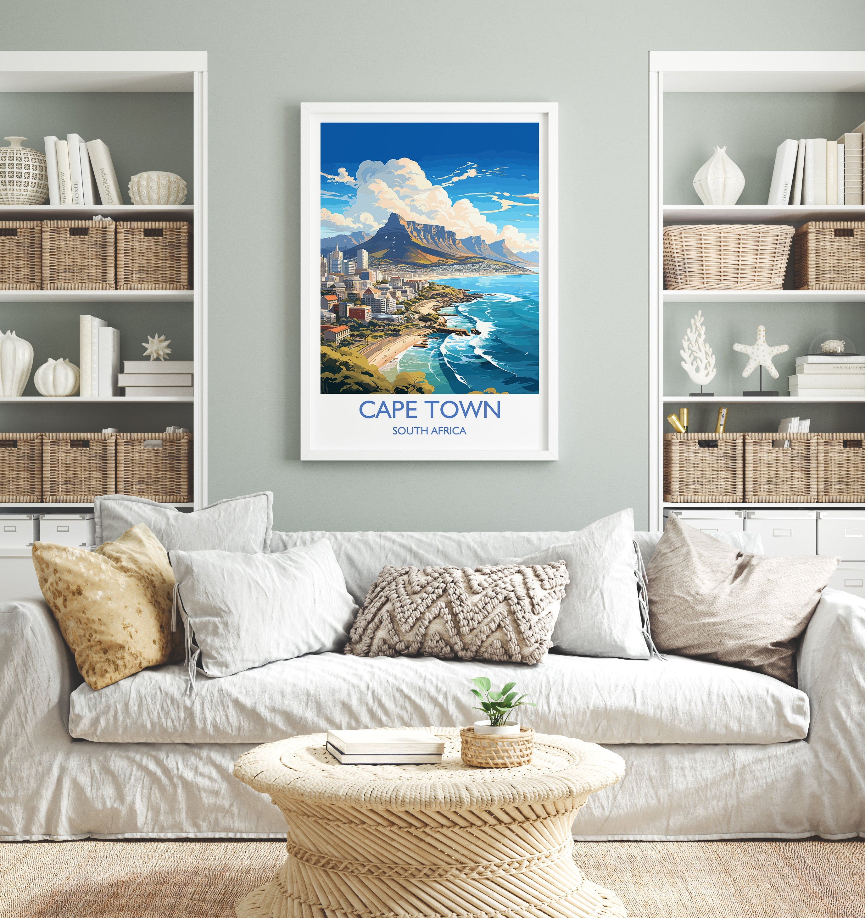 Cape Town Travel Print, Travel Poster of Cape Town,Cape Town Art Lovers Gift, South Africa Gift, Wall Art Print NQ Media Designs