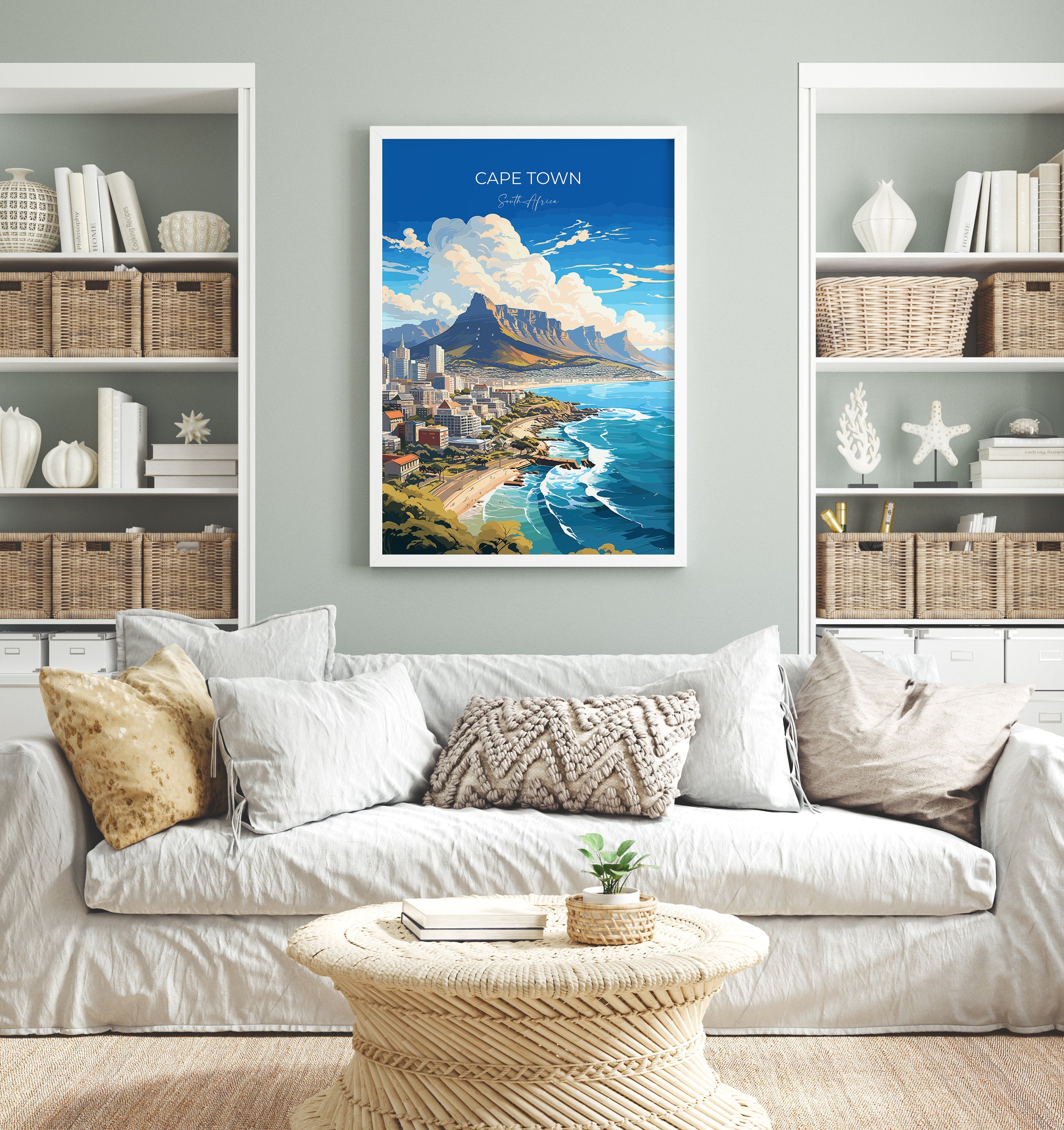 Cape Town Travel Poster, Travel Print of Cape Town,Cape Town Art Lovers Gift, South Africa Gift, Wall Art Print NQ Media Designs