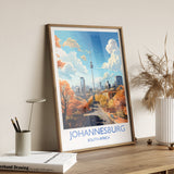 Johannesburg Travel Print, Travel Poster of Johannesburg, Johannesburg Art Lovers Gift, South Africa Gift, Wall Art Print NQ Media Designs