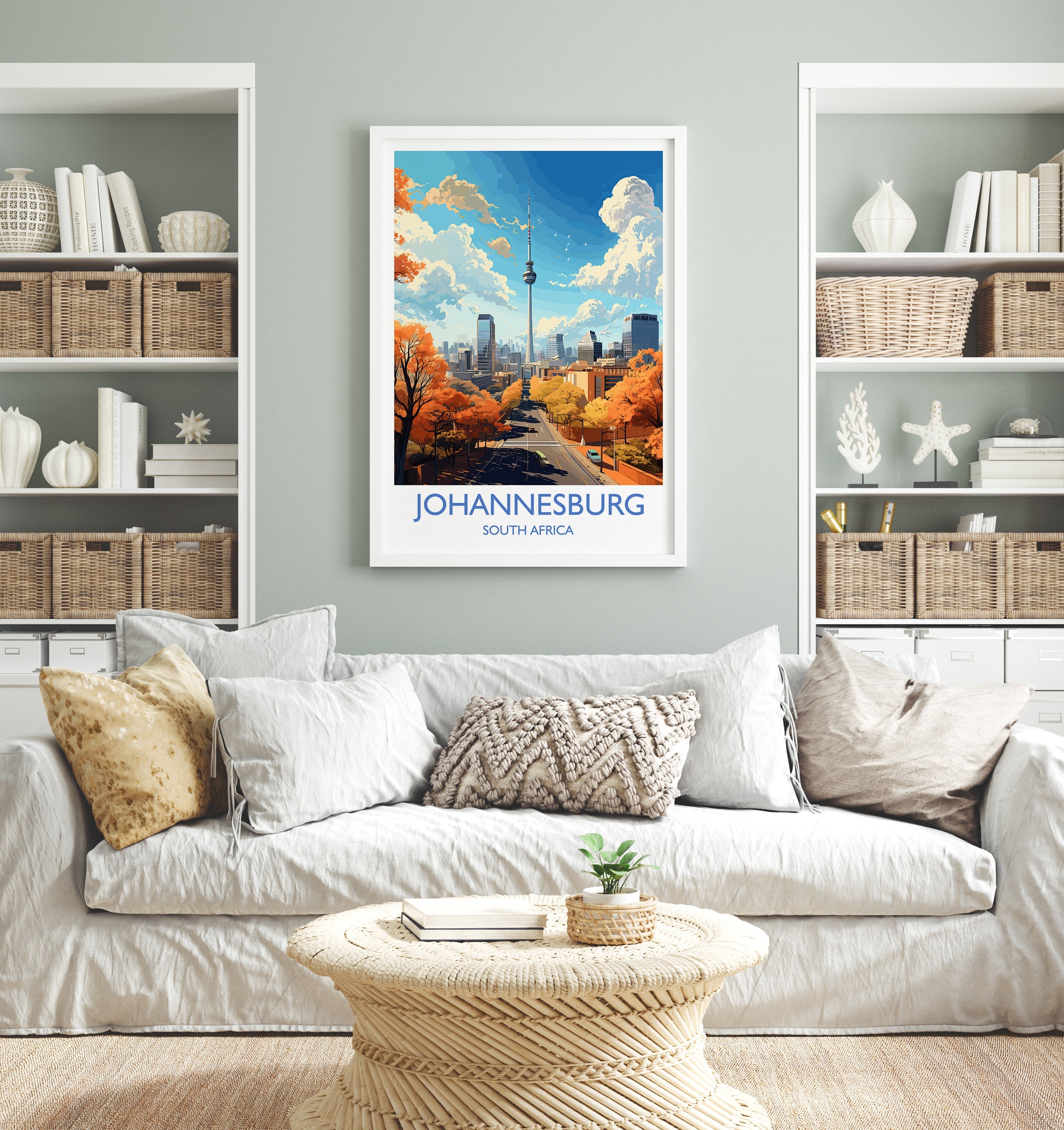 Johannesburg Travel Print, Travel Poster of Johannesburg, Johannesburg Art Lovers Gift, South Africa Gift, Wall Art Print NQ Media Designs