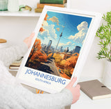 Johannesburg Travel Print, Travel Poster of Johannesburg, Johannesburg Art Lovers Gift, South Africa Gift, Wall Art Print NQ Media Designs