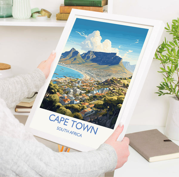 Cape Town Travel Print, Travel Poster of Cape Town,Cape Town Art Lovers Gift, South Africa Gift, Wall Art Print