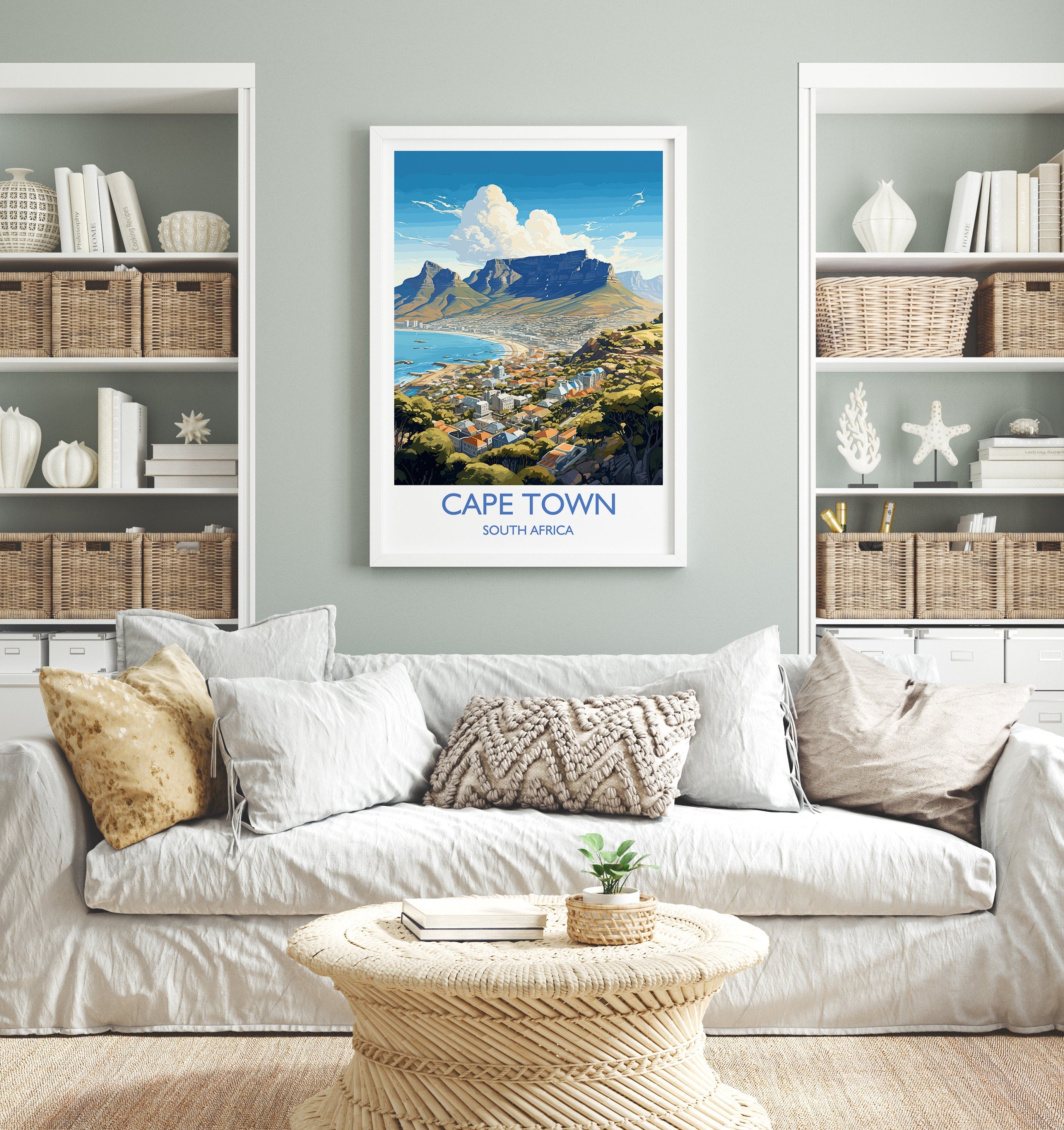 Cape Town Travel Print, Travel Poster of Cape Town,Cape Town Art Lovers Gift, South Africa Gift, Wall Art Print NQ Media Designs