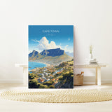 Cape Town Travel Poster, Travel Print of Cape Town,Cape Town Art Lovers Gift, South Africa Gift, Wall Art Print NQ Media Designs