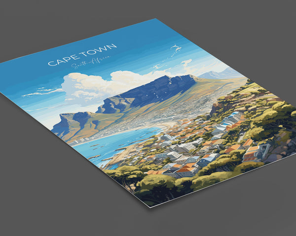 Cape Town Travel Poster, Travel Print of Cape Town,Cape Town Art Lovers Gift, South Africa Gift, Wall Art Print