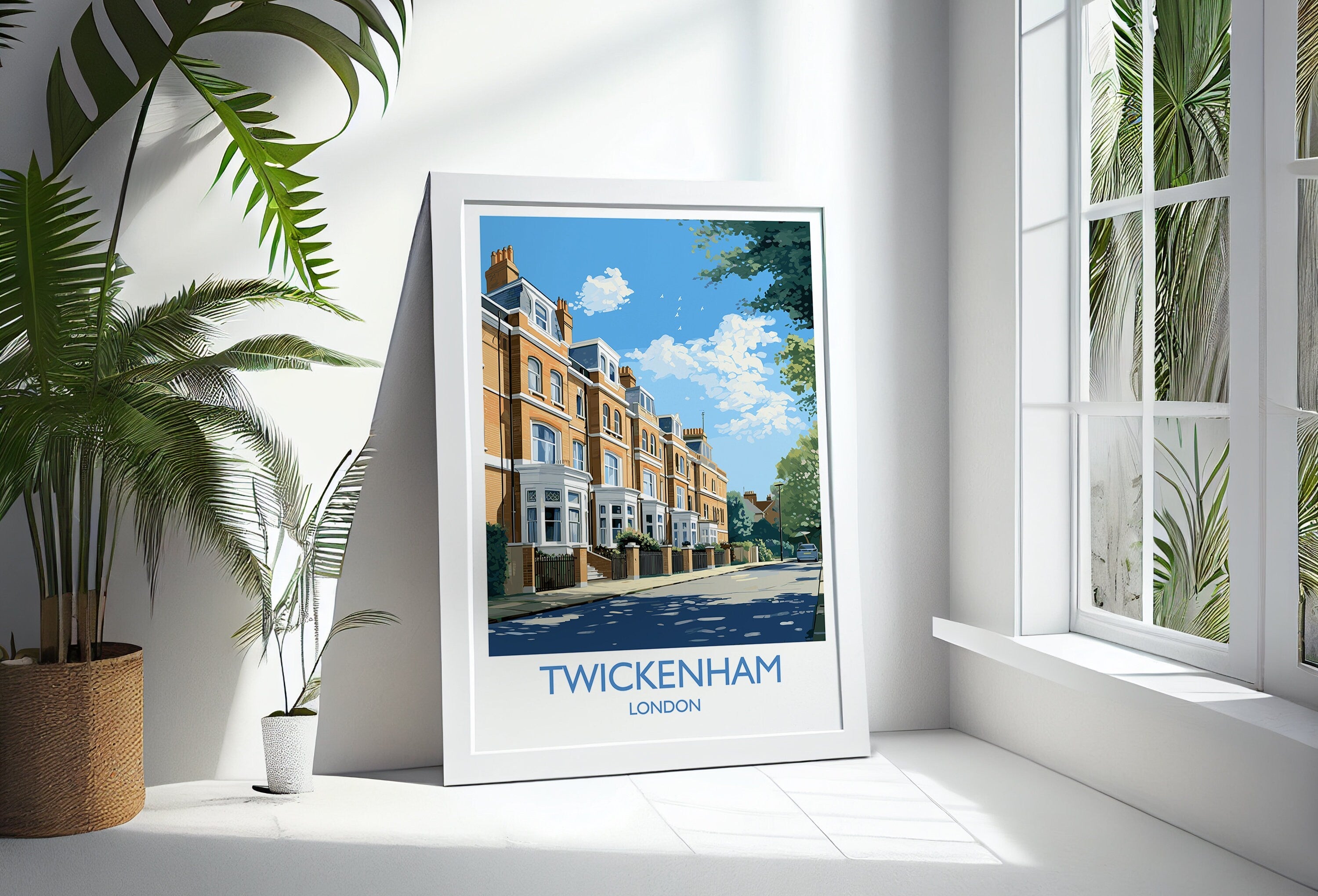 Twickenham Travel Print, Travel Poster of Twickenham, London,England, London Art Lovers Gift, Wall Art Print NQ Media Designs