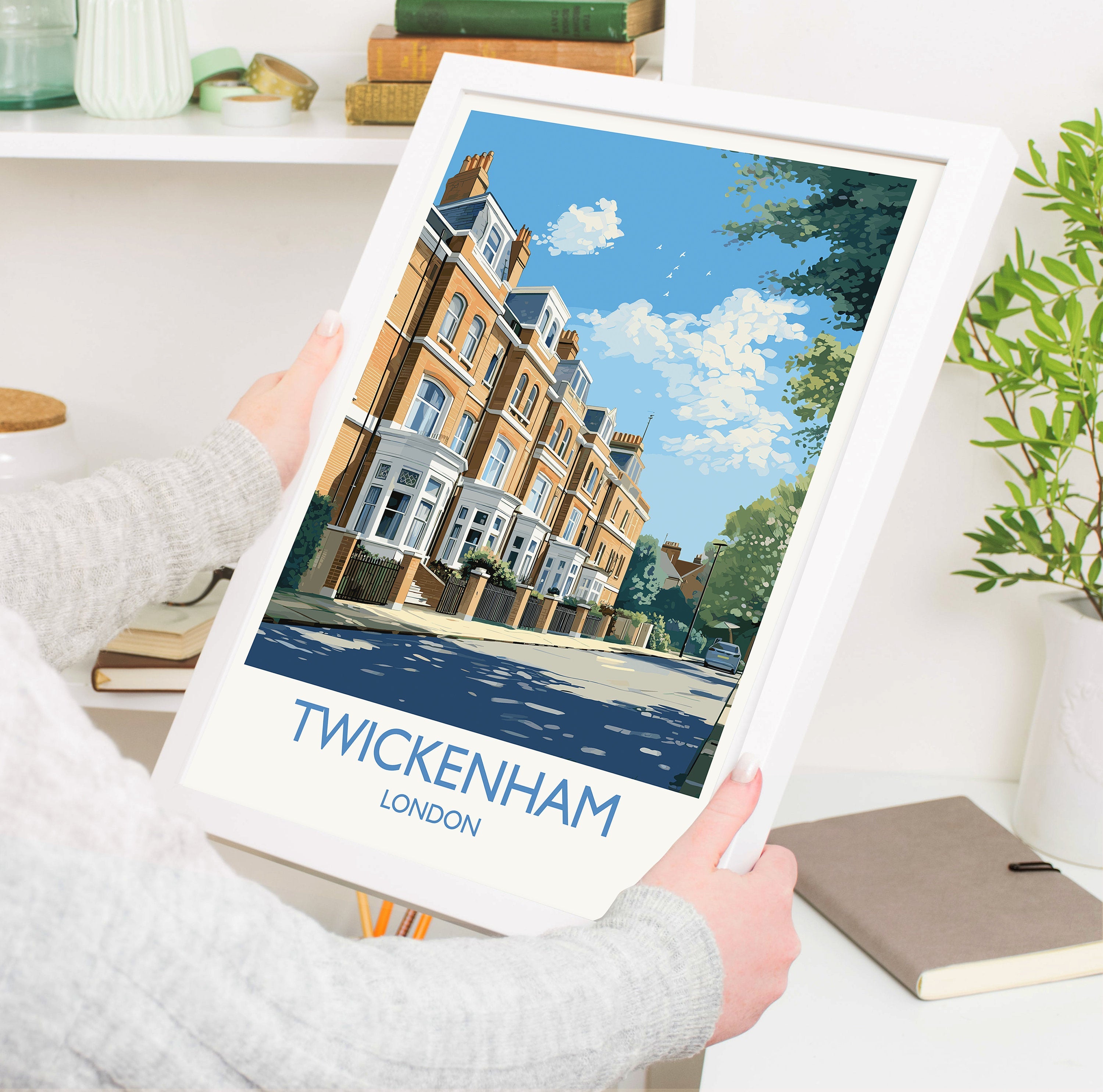 Twickenham Travel Print, Travel Poster of Twickenham, London,England, London Art Lovers Gift, Wall Art Print NQ Media Designs