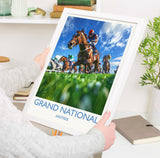 Grand National Travel Poster Wall Art, Travel Print of Aintree, Merseyside, England, Grand National Horse Race Art Gift, England Art Gift NQ Media Designs
