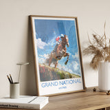 Grand National Travel Print Wall Art, Travel Poster of Aintree, Merseyside, England, Grand National Horse Race Art Gift, England Art Gift NQ Media Designs