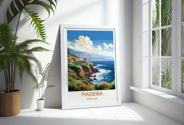 Madeira Travel Print Wall Art, Travel Poster of Madeira , Madeira Art Print, Portugal Wall Print, Madeira Art Lovers Gift