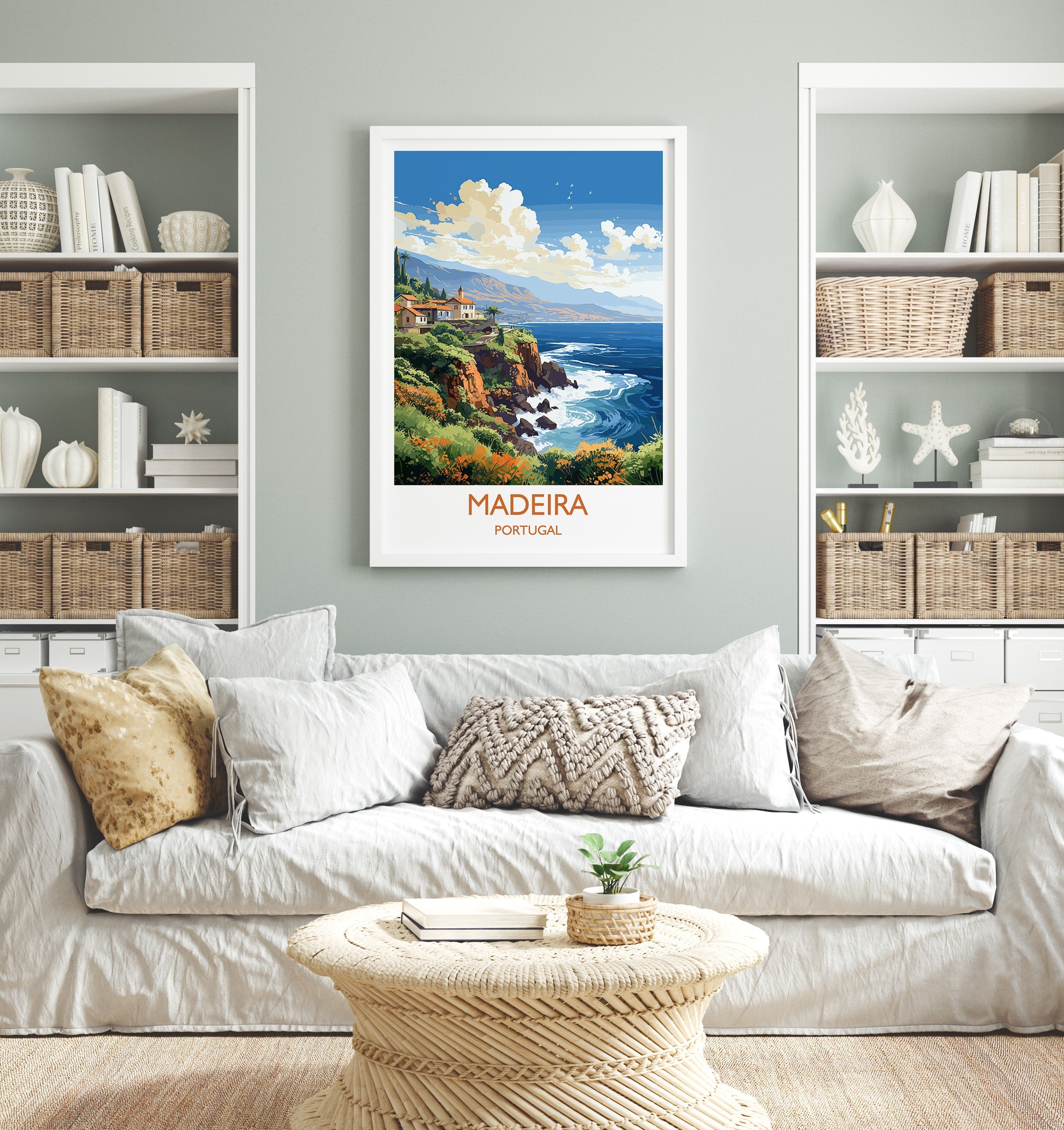 Madeira Travel Print Wall Art, Travel Poster of Madeira , Madeira Art Print, Portugal Wall Print, Madeira Art Lovers Gift NQ Media Designs