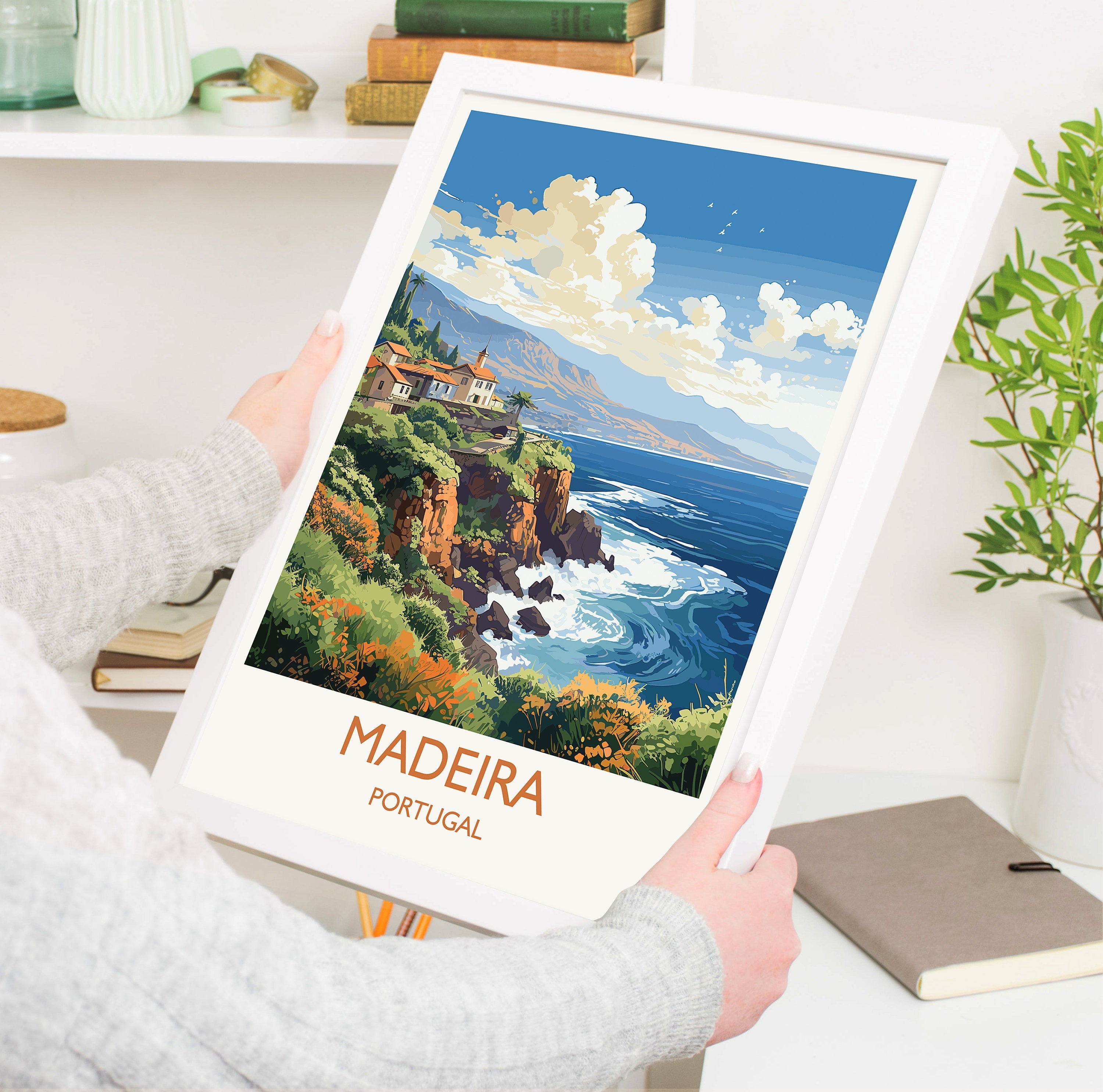 Madeira Travel Print Wall Art, Travel Poster of Madeira , Madeira Art Print, Portugal Wall Print, Madeira Art Lovers Gift NQ Media Designs