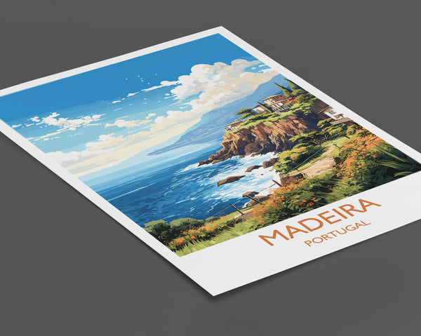 Madeira Travel Print Wall Art, Travel Poster of Madeira , Madeira Art Print, Portugal Wall Print, Madeira Art Lovers Gift
