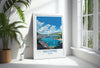 Salcombe Travel Print, Travel Poster of Salcombe, England, Devon Art, Salcombe Art Lovers Gift, Wall Art Print