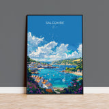 Salcombe Travel Poster, Travel Print of Salcombe, England, Devon Art, Salcombe Art Lovers Gift, Wall Art Print NQ Media Designs