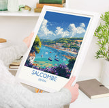 Salcombe Travel Print, Travel Poster of Salcombe, England, Devon Art, Salcombe Art Lovers Gift, Wall Art Print NQ Media Designs