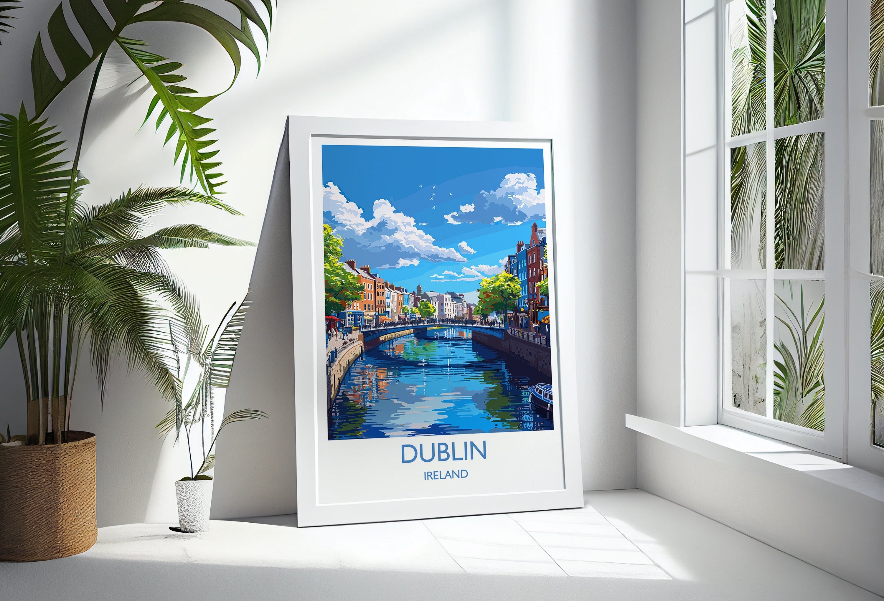 Dublin Poster Wall Art, Travel Print of Dublin, Ireland, Dublin Art Lovers Gift, Travel Wall Decor Gift NQ Media Designs