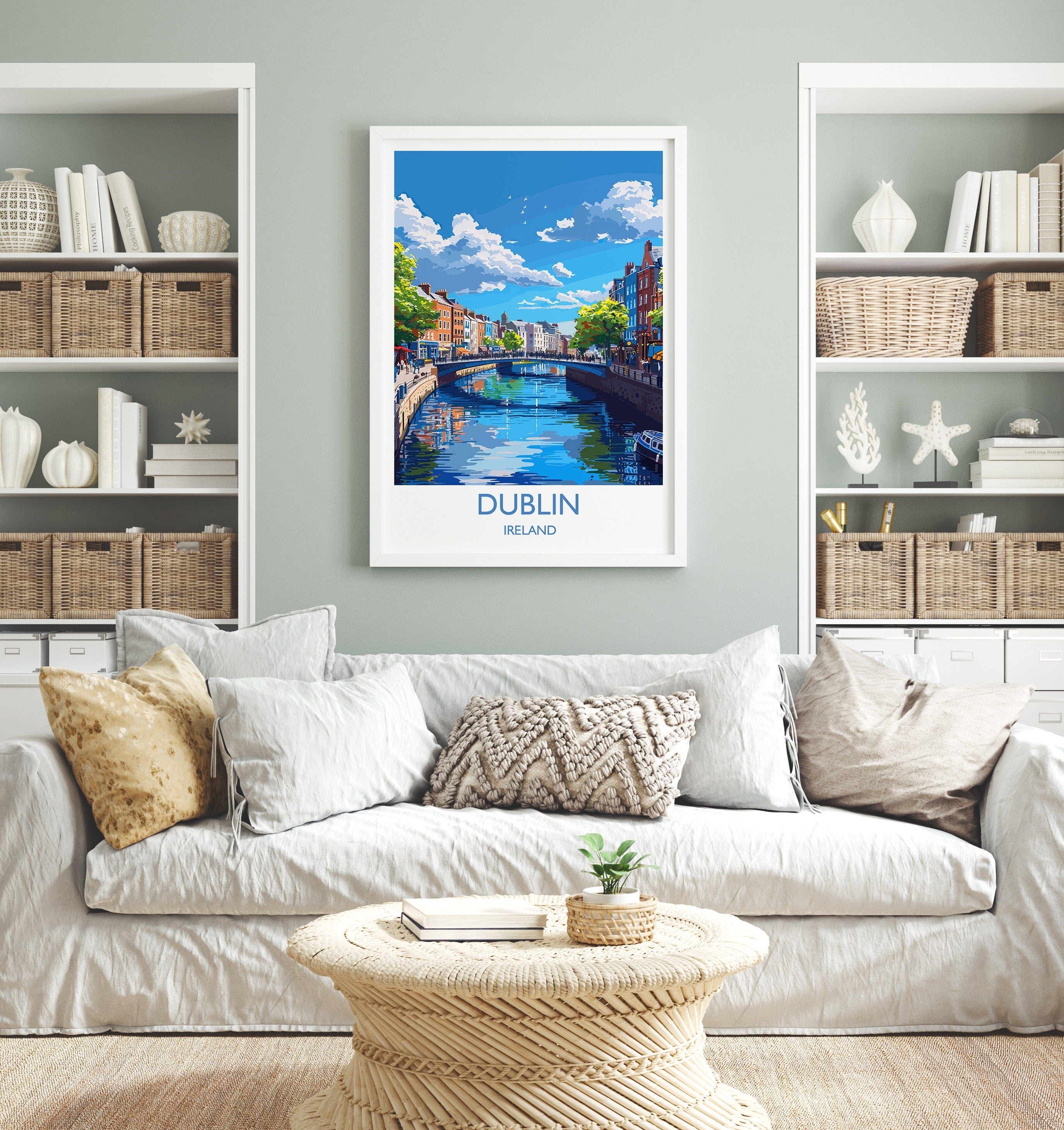 Dublin Poster Wall Art, Travel Print of Dublin, Ireland, Dublin Art Lovers Gift, Travel Wall Decor Gift NQ Media Designs