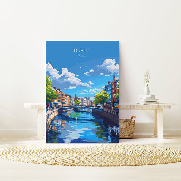 Dublin Print Wall Art, Travel Poster of Dublin, Ireland, Dublin Art Lovers Gift, Travel Wall Decor Gift