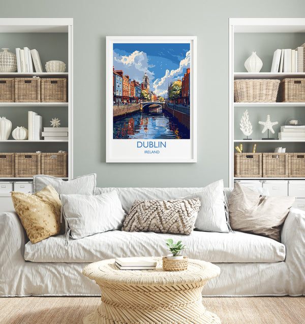 Dublin Poster Wall Art, Travel Print of Dublin, Ireland, Dublin Art Lovers Gift, Travel Wall Decor Gift