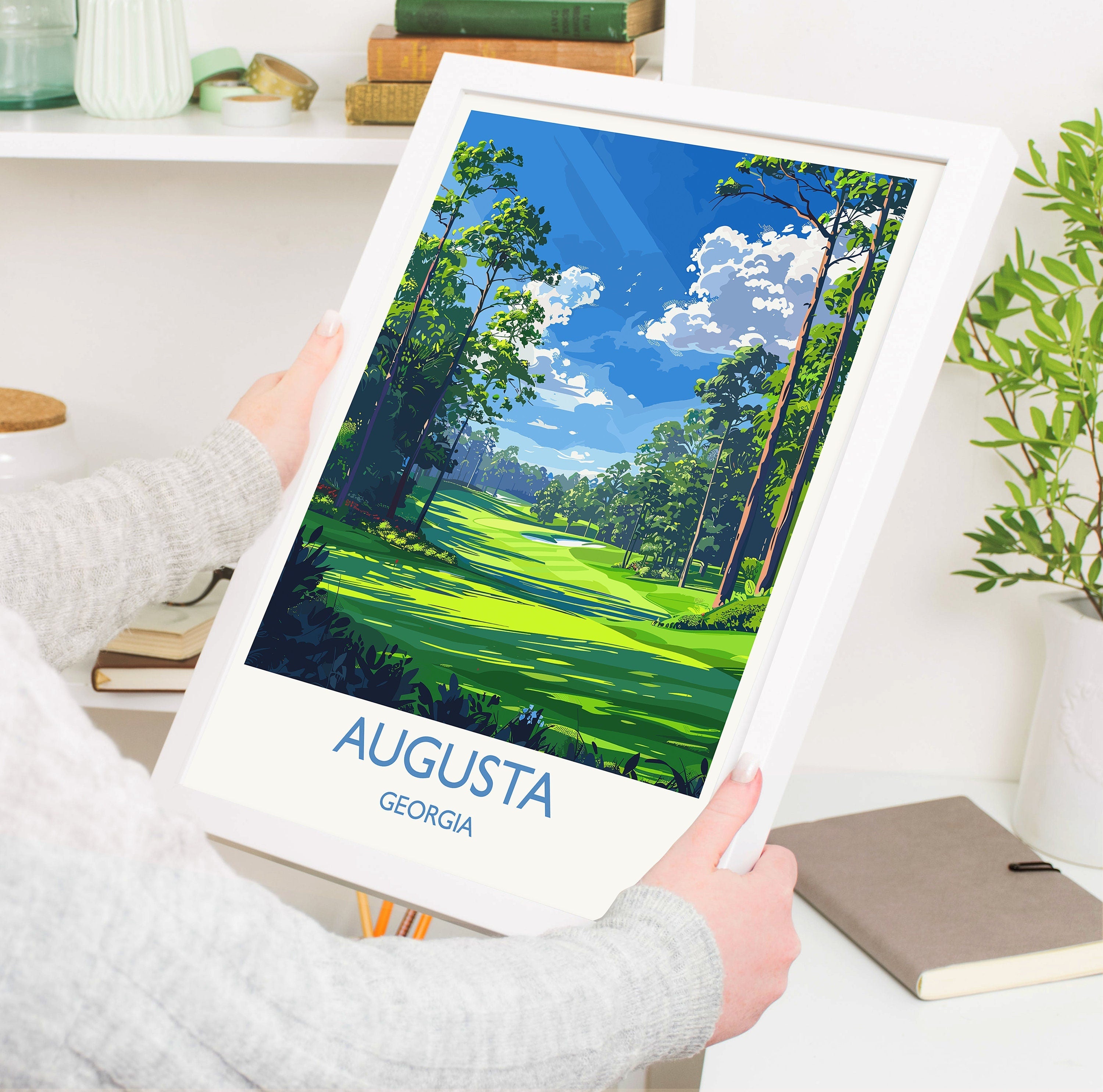 Augusta National Travel Print, Travel Poster of Augusta National Golf Course, Masters Poster, Augusta National Art Lovers Gift, USA Gift NQ Media Designs