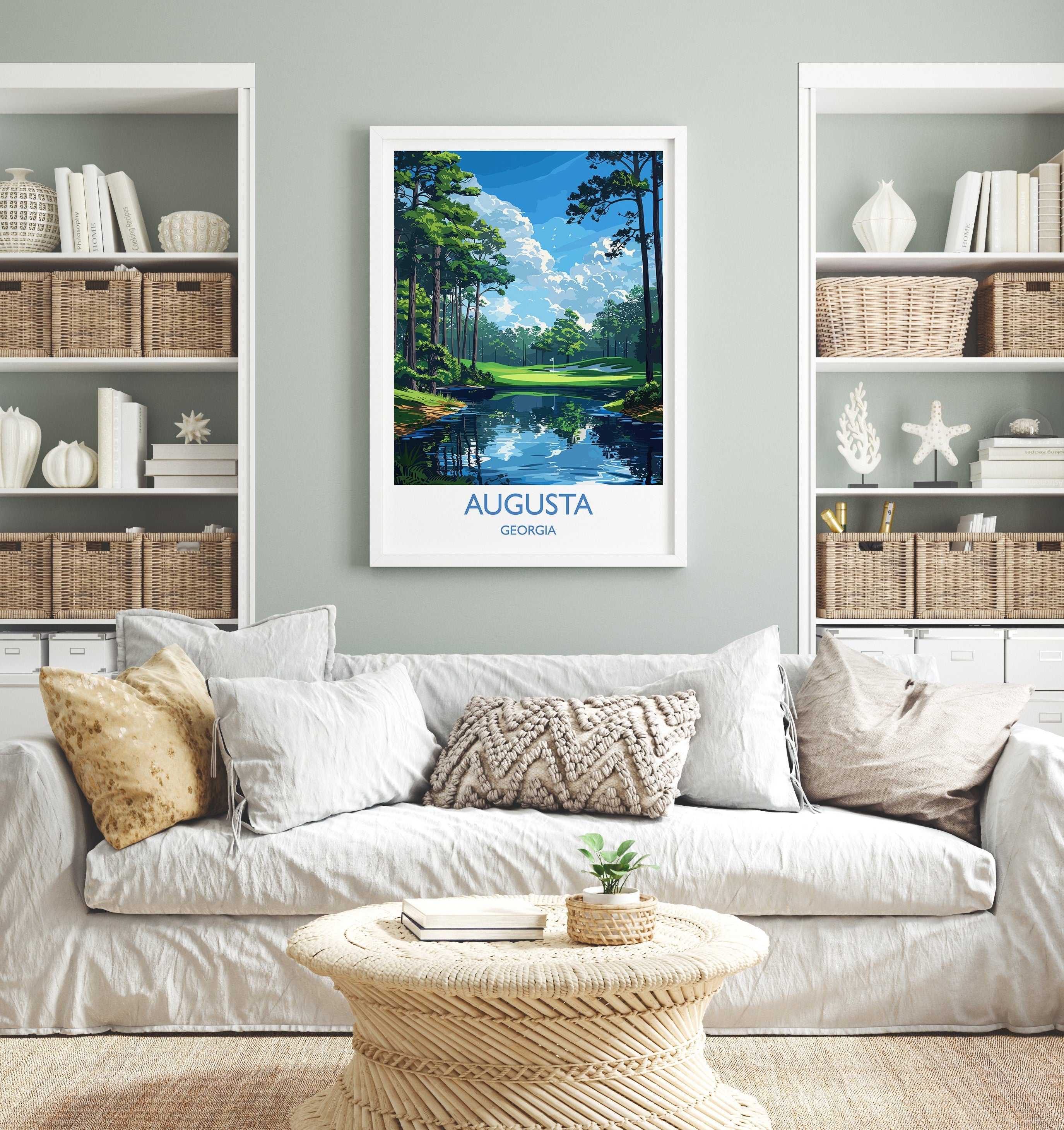 Augusta National Travel Print, Travel Poster of Augusta National Golf Course, Masters Poster, Augusta National Art Lovers Gift, USA Gift NQ Media Designs