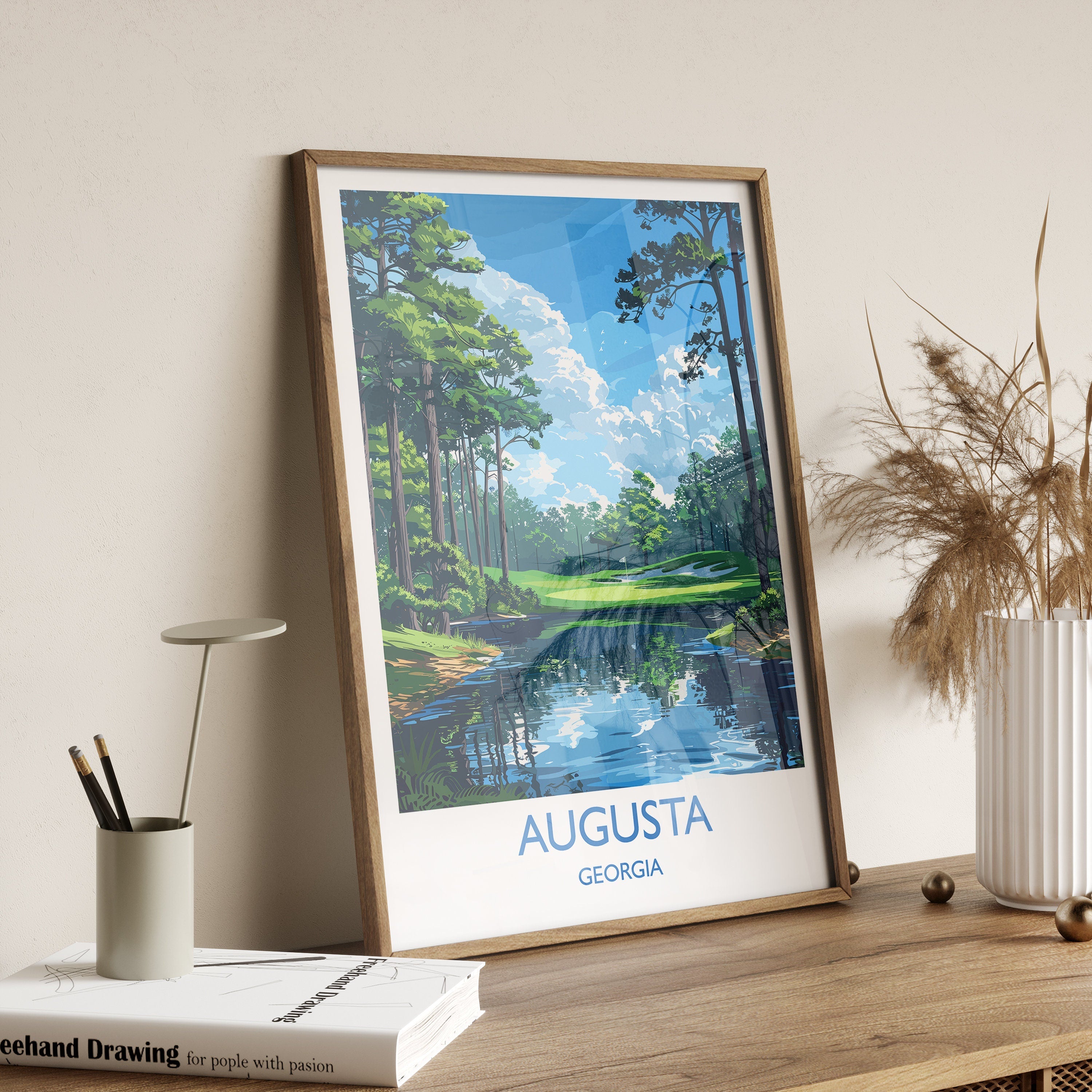 Augusta National Travel Print, Travel Poster of Augusta National Golf Course, Masters Poster, Augusta National Art Lovers Gift, USA Gift NQ Media Designs