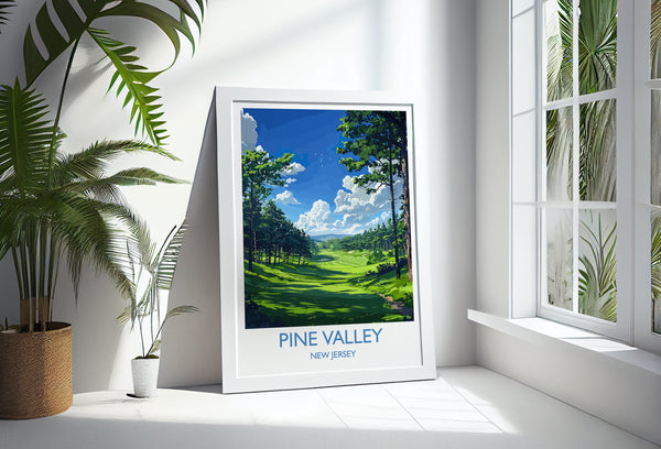 Pine Valley Travel Print, Travel Poster of Pine Valley Golf Course, Pine Valley Art Lovers Gift, New Jersey USA art, Birthday Gift