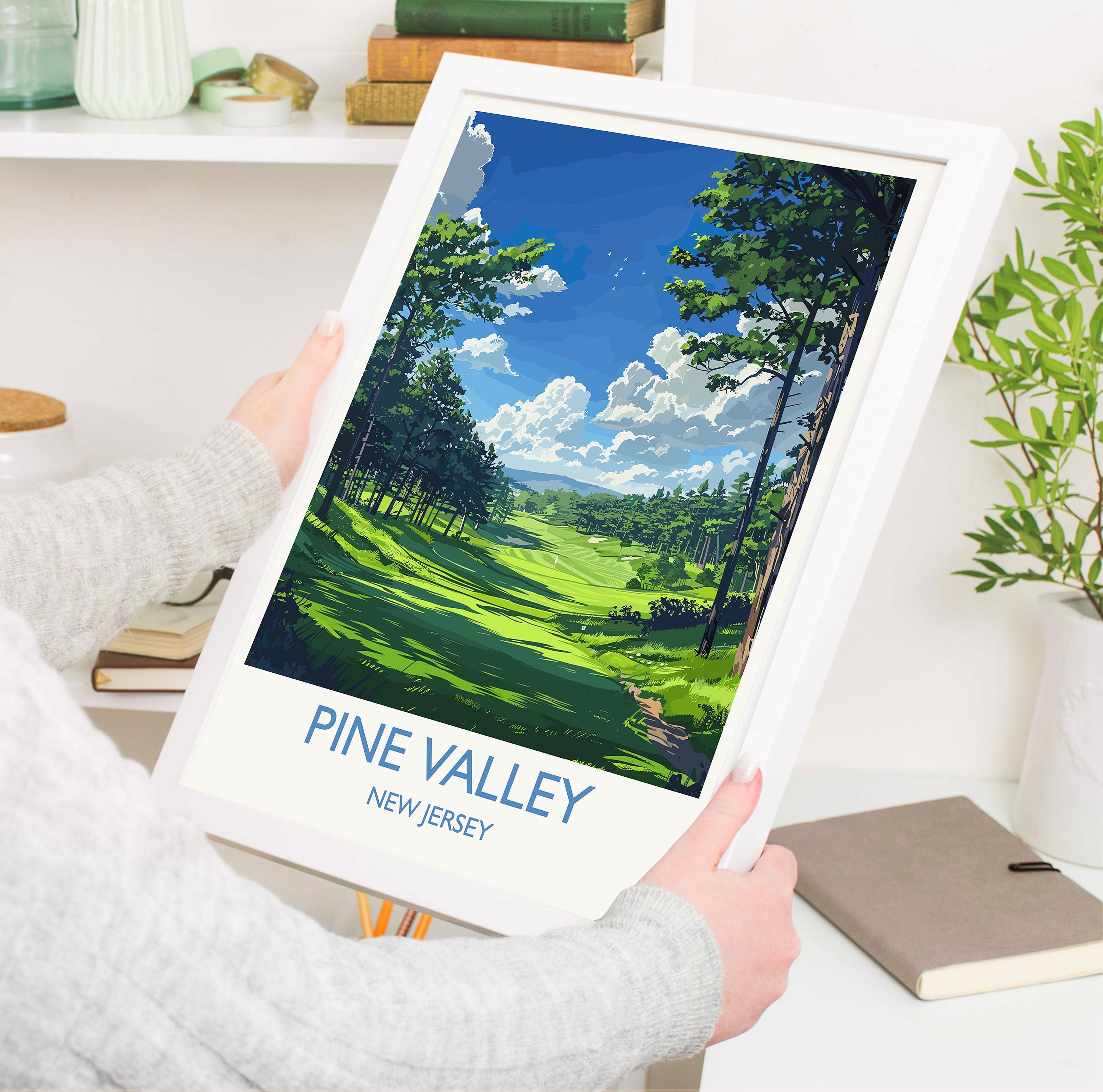 Pine Valley Travel Print, Travel Poster of Pine Valley Golf Course, Pine Valley Art Lovers Gift, New Jersey USA art, Birthday Gift NQ Media Designs