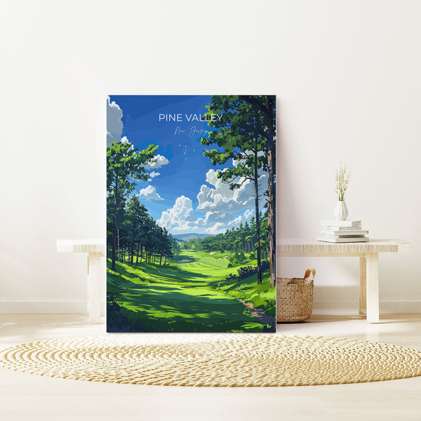 Pine Valley Travel Poster, Travel Print of Pine Valley Golf Course, Pine Valley Art Lovers Gift, New Jersey USA art, Birthday Gift