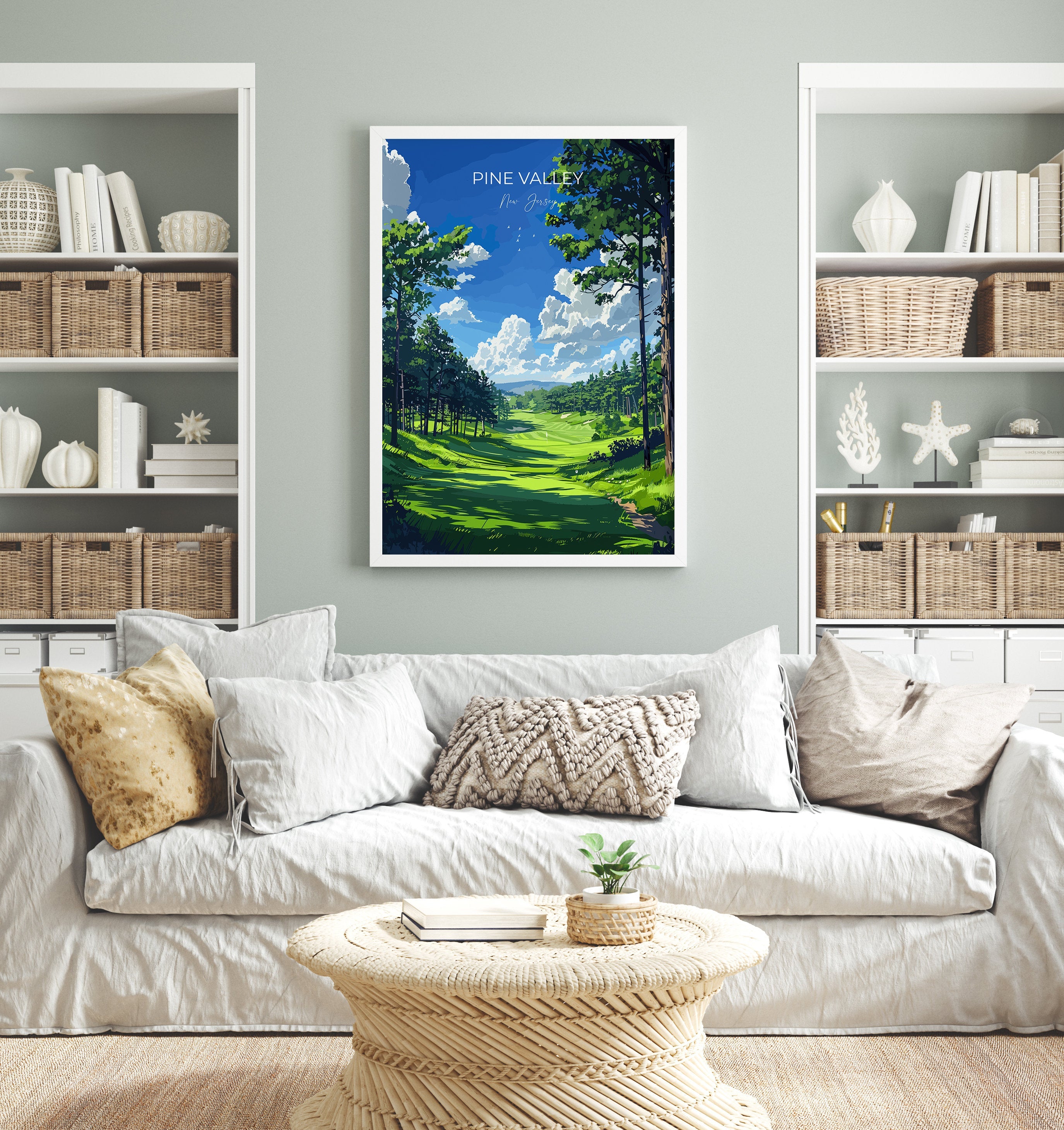 Pine Valley Travel Poster, Travel Print of Pine Valley Golf Course, Pine Valley Art Lovers Gift, New Jersey USA art, Birthday Gift NQ Media Designs